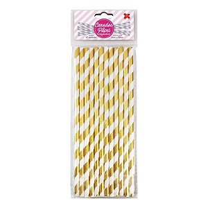 CANUDO DE PAPEL 6MMX200MM C/12-LIST OURO METALIZADO
