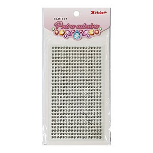 CARTELA PEDRA ADES - MEIA PEROLA 4MM PRATA MET