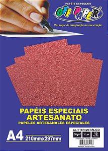 PAPEL GLITTER METALICO TELHA A4 250g/m² - 10 folhas
