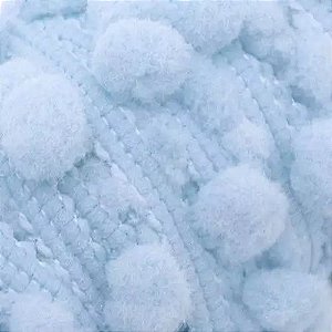 Fita Vivo de Pompom  - 1m x 12mm - B30-AZUL BEBÊ