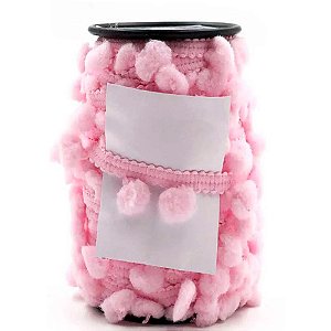 Fita Pompom  - 1m x 20mm - B002-ROSA BEBE