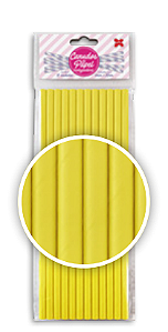 CANUDO DE PAPEL 6MMX200MM C/12-AMARELO