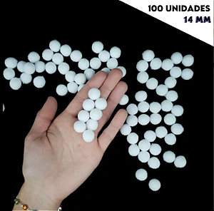 POMPOM POLIESTER 14mm - BRANCO 101 - 100 und