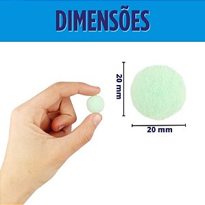 POMPOM POLIESTER 20mm - CORES PASTEIS - 100 und
