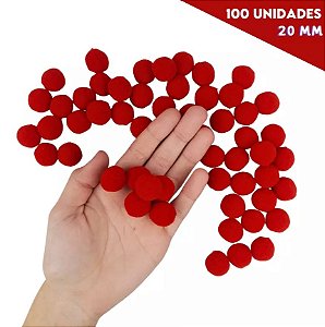 POMPOM POLIESTER 20mm - VERMELHO 145 - 100 und