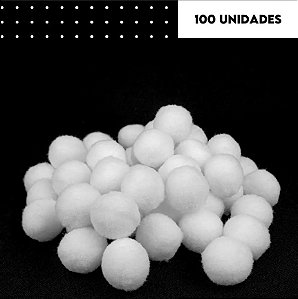 POMPOM POLIESTER 20mm - BRANCO 101 - 100 und