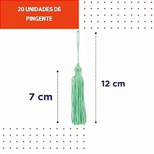 TASSEL SIMPLES 70MM COM 5 UND - VERDE MAR 193