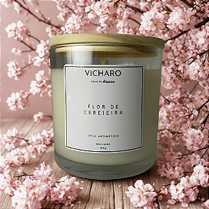 Vela Aromática de Cera Vegetal - 180g - FLOR DE CEREJEIRA