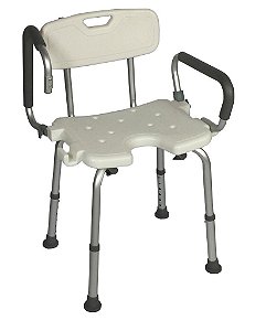 Cadeira de Banho em Alumínio com Braço Retrátil ZIMEDICAL