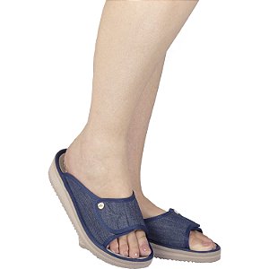 Mule Slide Ortopédico para Esporão e Fascite Plantar MundoFlex - Jeans