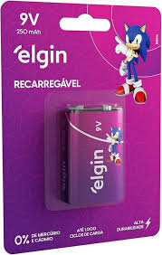 ELGIN PILHA BATERIA RECARREGAVEL 9V 250MAH