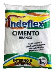 CIMENTO BRANCO 20 PACOTES C/1KG INDEFLEX