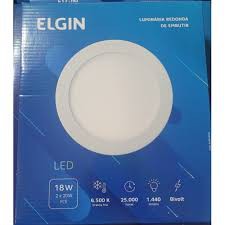 ELGIN LUMINARIA LED 18W 6500K EMBUTIR REDONDA