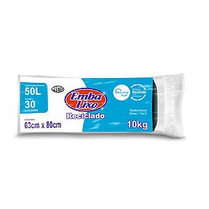 EMBALIXO SACO LIXO RECICLADO 050 LITROS PRETO C/30 SACOS*
