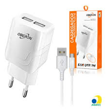 OBERON KIT CARREGADOR P/CELULAR IOS 2USB OR-IC034/L*