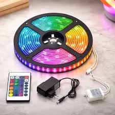 NEW' ION FITA LED 12V 5MTS RGB C/CONTROLE E FONTE 12V 3A PLUG P4*