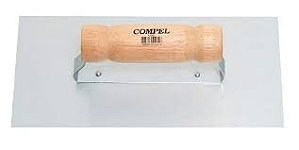 COMPEL DESEMPENADEIRA ACO LISA 14.5X38.5 CABO MADEIRA