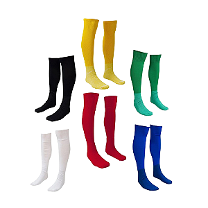 Kit 02 Pares Meião Futebol Adulto Profissional Cano Alto Longo Original Em Algodão Atoalhado Cores Sortidas