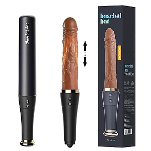 Vibrador Taco De Baseball Vai E Vem Com Estimulador De Língua Para Clitóris