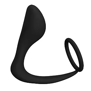 Anel Peniano com Plug Anal com Inclinação para Estimulação da Próstata