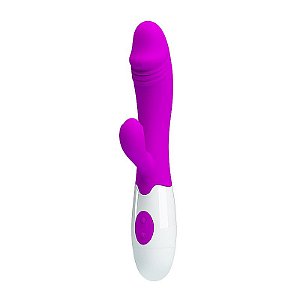 MASSAGEADOR SILICONE CIRURGICO 30 VIBRAÇOES ROXO - PILHA