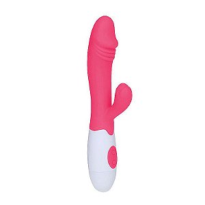 MASSAGEADOR SILICONE CIRURGICO 30 VIBRAÇOES PINK  PILHA