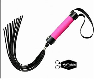 Chicote Preto e Rosa Com 10 Tiras de 40 Cm