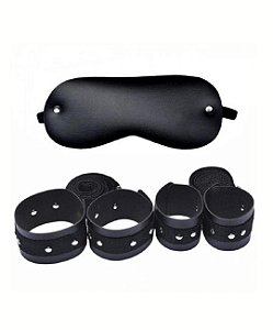 KIT BONDAGE ALGEMA TORNOZELEIRA E VENDA TAPA OLHOS