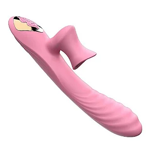 Massageador de Ponto G e Clitóris Rosa