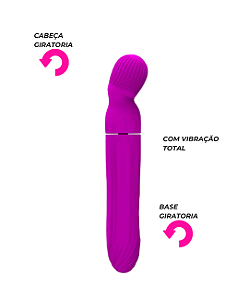 Vibrador Ponto G Recarregável Com 4 Modos de Rotação E 12 Modos de Vibração