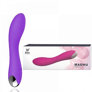 MADHU - VIBRADOR PONTO G RECARREGÁVEL EM SILICONE SOFT TOUCH COM 20 MODOS DE VIBRAÇÃO 18,5 X 3,5 CM COR ROSA