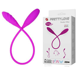 LOVE SNAKE VIBRADOR RECARREGÁVEL COM DUAS PONTAS E 7 MODOS DE VIBRAÇÃO A PROVA D´AGUA