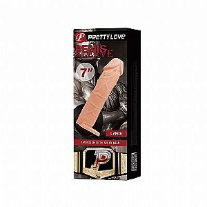 Capa Peniana Extensora Cyberskin Com Anel Para Escroto