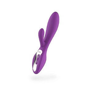 Vibrador Estimulador De Ponto G e Clitóris Em Silicone Com 9 Modos de Vibração - 20,3 x 3,5 cm