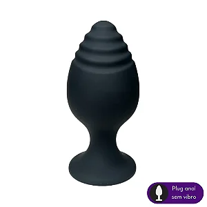 Mini Plug Anal Em Silicone Com Relevos Massageadores 6,5 x 3 cm