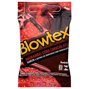 Preservativo Morango Com Chocolate 03 Unidades - Blowtex