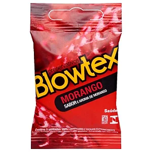 Preservativo Sabor Morango 03 Unidades - Blowtex