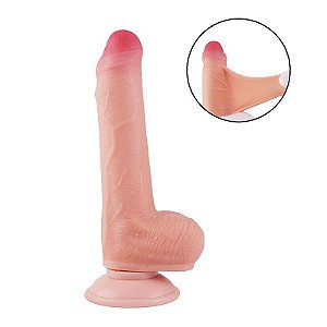 Dildo Super Realístico Dupla Camada - Ventosa - 18,3 X 3,4 cm