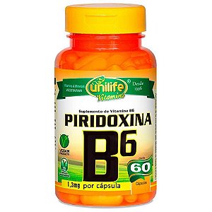 Piridoxina - Vitamina B6 500mg 60 cáps - Unilife