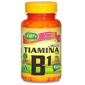 Tiamina - Vitamina B1 500mg 60 cáps - Unilife