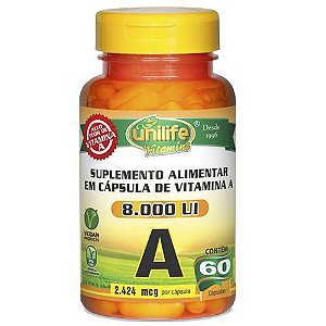 Retinol - Vitamina A 500mg 60 cáps - Unilife
