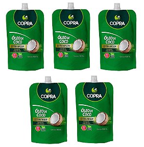 Kit 5uni Óleo de Coco Extravirgem 100ml pouch - Copra