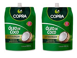 Kit 2uni Óleo de Coco Extravirgem 500ml pouch - Copra