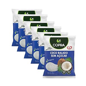 6uni Coco Ralado Fino Puro sem Açúcar 50gr - Copra