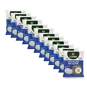 12uni Coco Ralado Fino Puro sem Açúcar 50gr - Copra