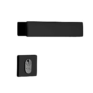 Fechadura para Porta de Entrada Preto Fosco 55mm com Roseta MZ530 Design Papaiz