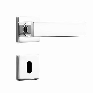 Fechadura de Inox para Porta Interna Cromada 55mm com Roseta MI670 Inoxvita Papaiz