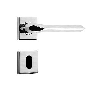 Fechadura de Inox para Porta Interna Cromo Acetinado 55mm com Roseta MI680 Inoxvita Papaiz