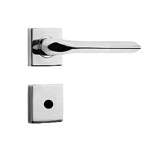 Fechadura de Inox para Porta de Banheiro Cromo Acetinado 55mm com Roseta MI680 Inoxvita Papaiz