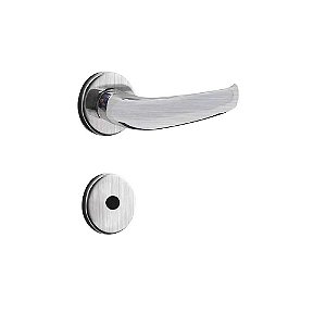 Fechadura para Porta de Banheiro Cromo Acetinado 40mm com Roseta MZ920 Standard Papaiz